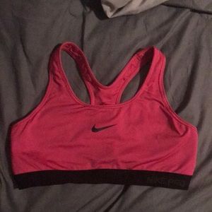 pink nike pro dri-fit sports bra